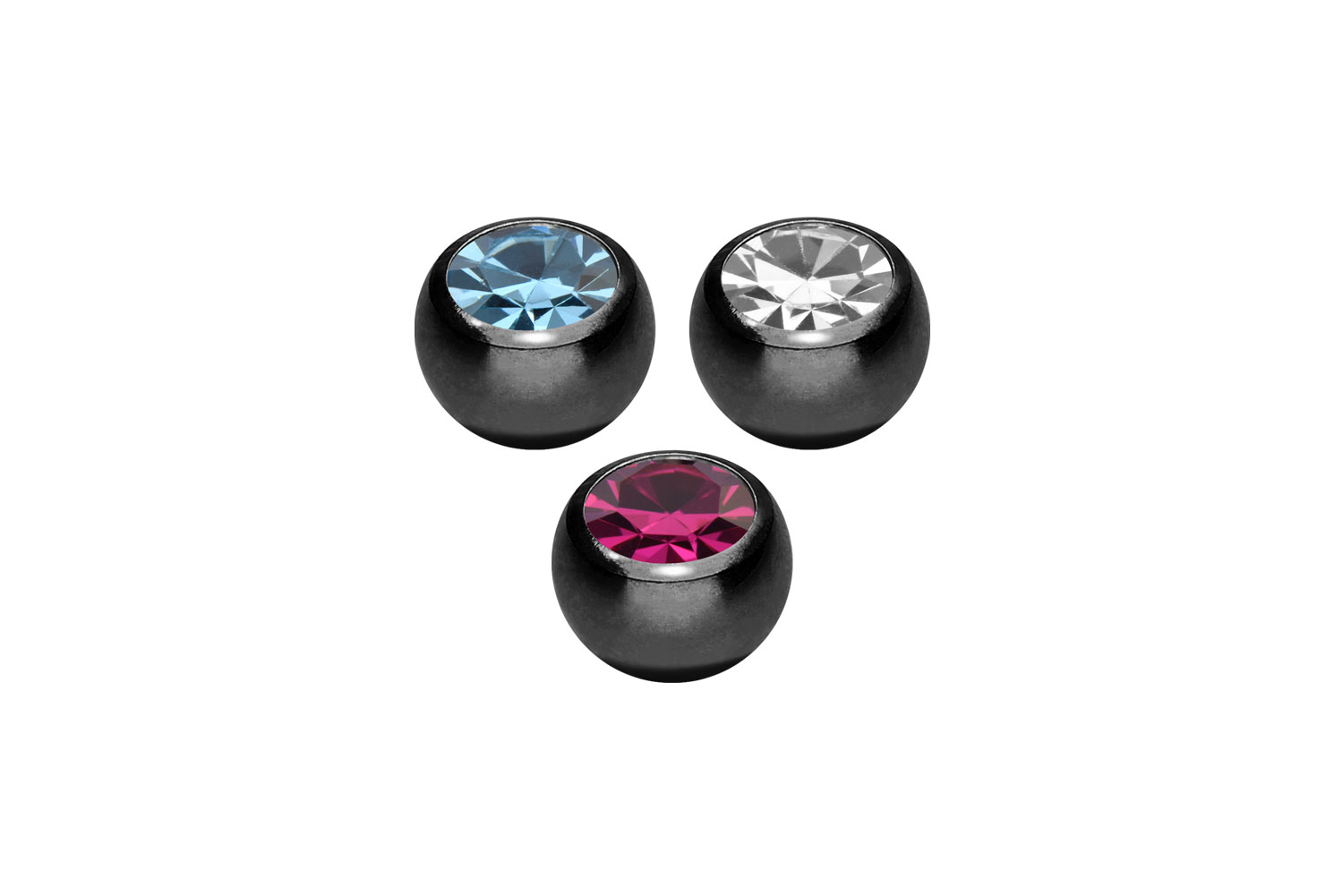 SET Chirurgenstahl Schraubkugel KRISTALL von Piercingline